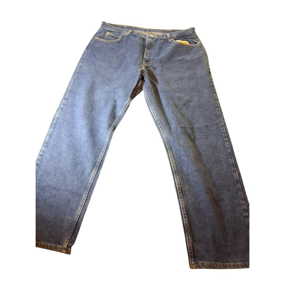 Wrangler Mens 40x32 Authentic Straight Leg Regular Fit Denim Blue Jeans Pants